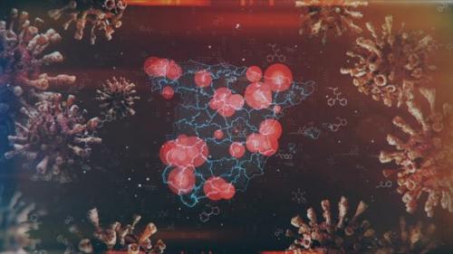 Videohive - Mapping Epidemic Outbreak in Spain 4K - 26693668
