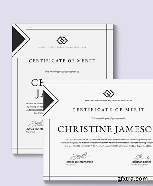 Simple Certificate of Merit Template