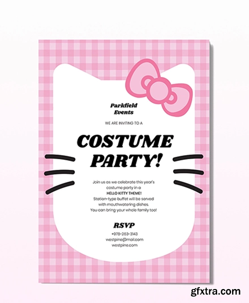 Hello Kitty Party Invitation Template