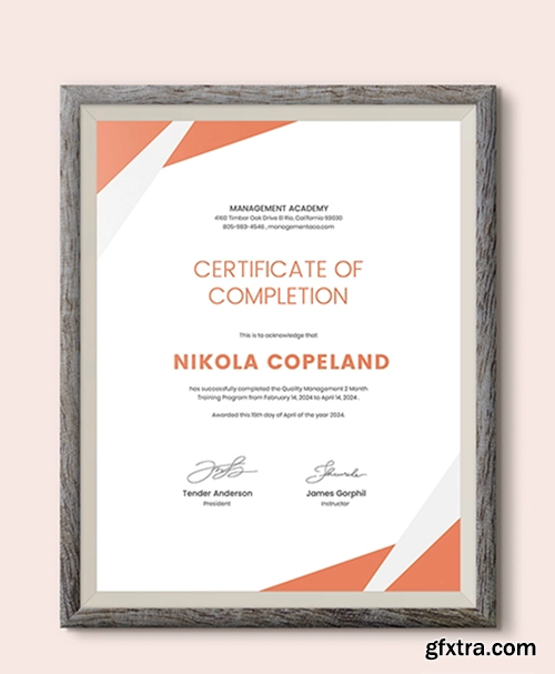 Quality Management Certificate Template