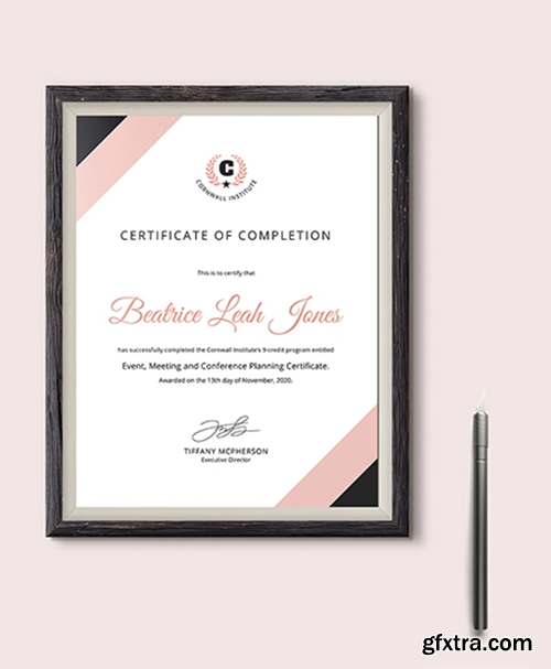 Event Planning Certificate Template