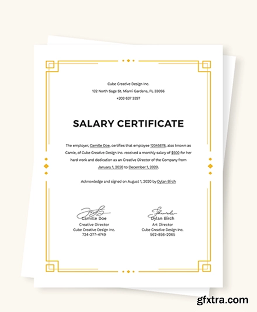 Salary Certificate Template