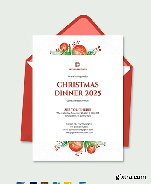 Corporate Christmas Dinner Invitation Template