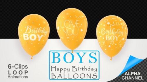 Videohive - First Birthday Celebration Balloons - Baby Boy - 26731993