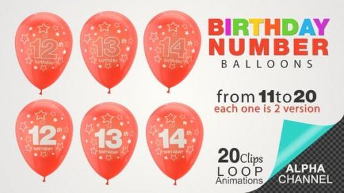 Videohive - Birthday Celebrations - Balloons With Birthday Numbers - 26734641