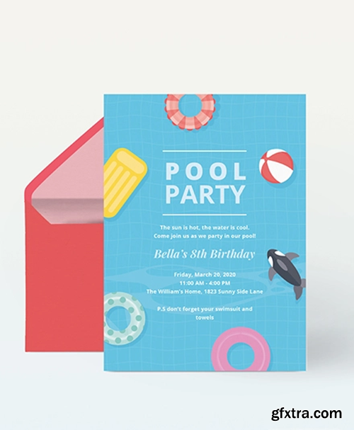 Kids Pool Party Invitation Template