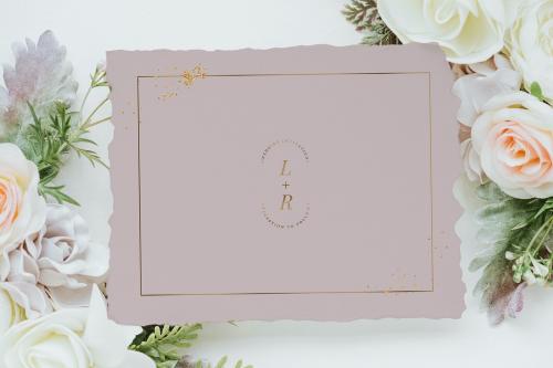 Botanical wedding invitation card mockup - 1204199