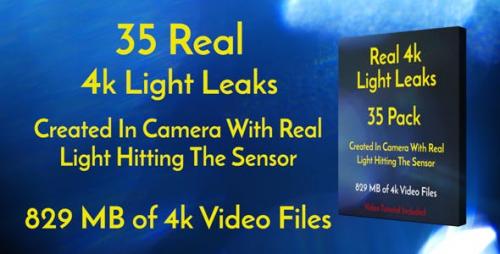 Videohive - 4k Real Light Leaks 35 Pack Of Effect Overlays - 18223799