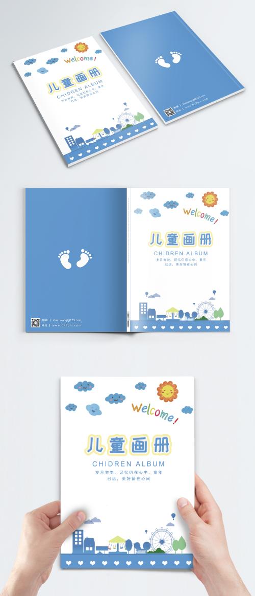 LovePik - brief blue childrens brochure cover - 400589259