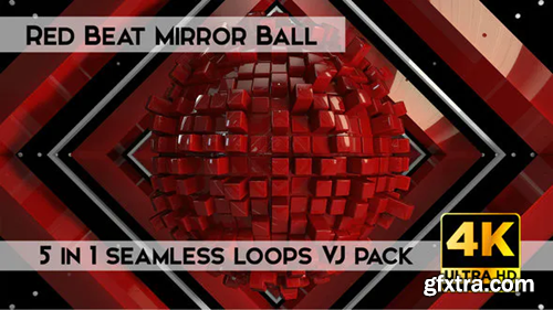 Videohive Red Beat Mirror Ball Vj Loops 21841746