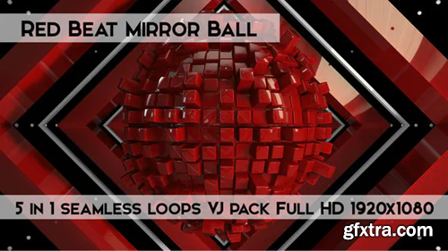 Videohive Red Beat Mirror Ball Vj Loops 21841756
