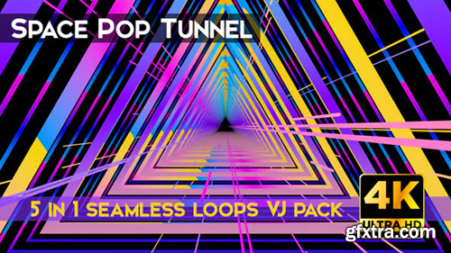 Videohive Space Pop Tunnel VJ Loops 22169674