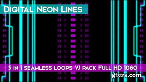 Videohive Digital Neon Lines VJ Loops 22680735
