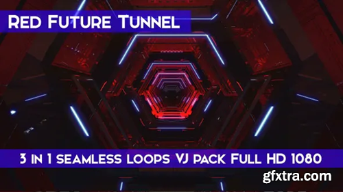 Videohive Red Future Tunnel VJ Loops 23620998