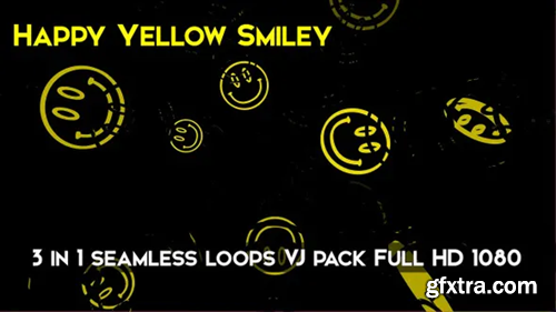 Videohive Happy Yellow Smiley VJ Loops 26752899