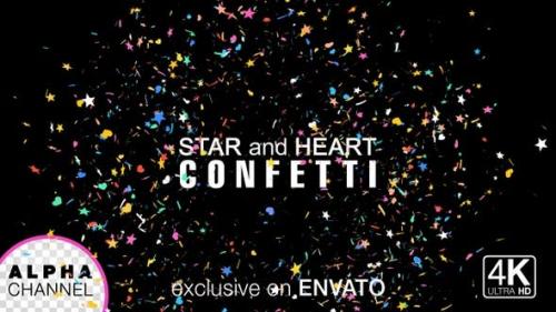 Videohive - Star And Heart Shape Birthday Celebration Confetti - 26798744