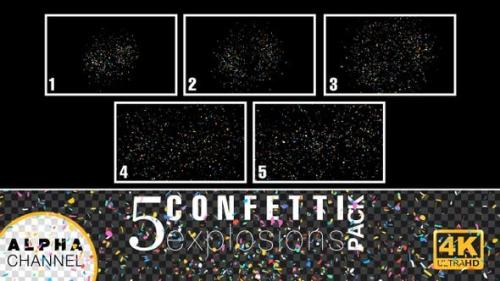 Videohive - 4K Celebration Confetti Explosions Pack - 26801583