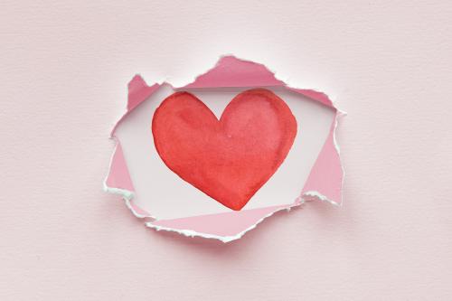 Torn paper mockup with a heart - 1015179