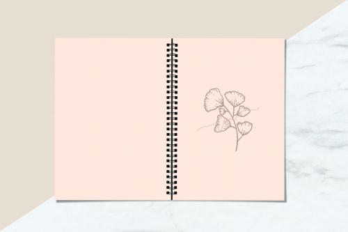 Botanical pattern notebook mockup illustration - 935195