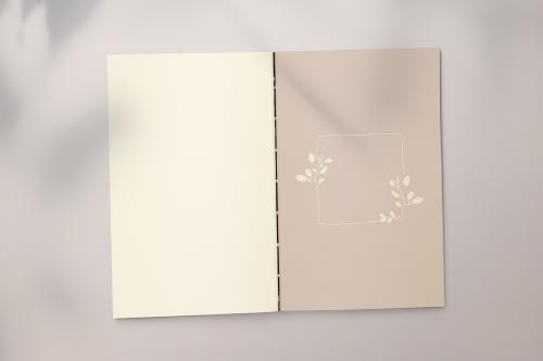 Botanical frame on notebook mockup illustration - 935208