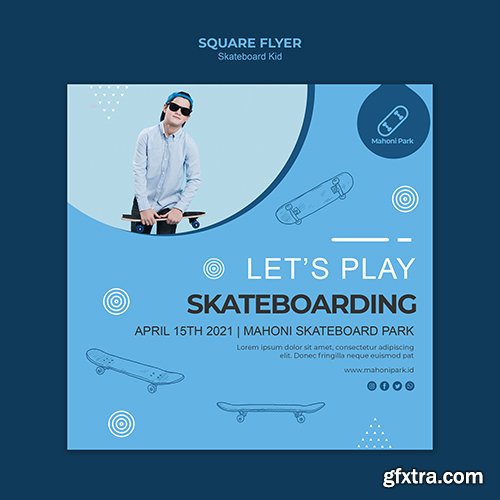 Skateboarder flyer template concept