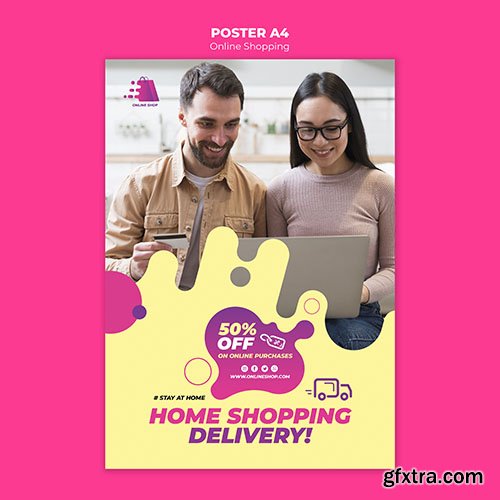 Online shopping poster theme
