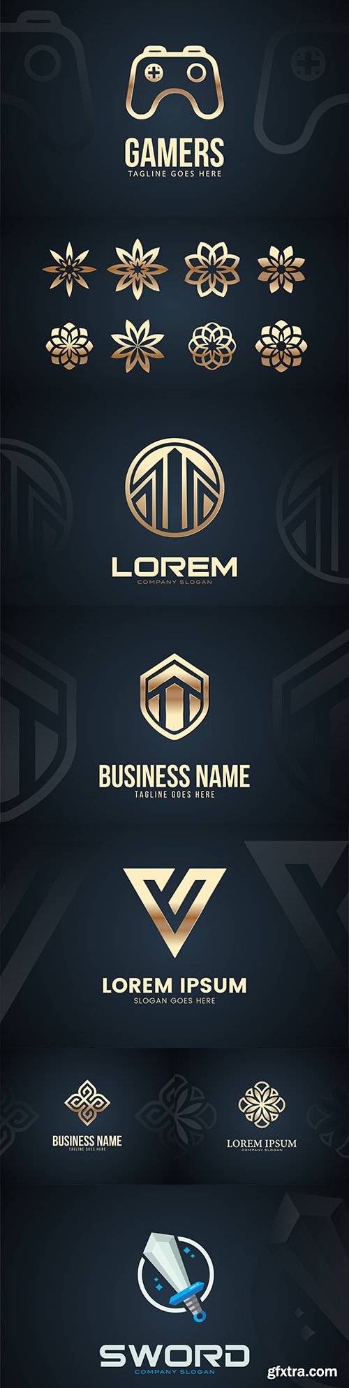 Modern and luxurious design template logo gold color