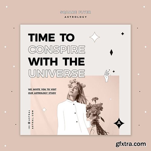 Square flyer template for astrology
