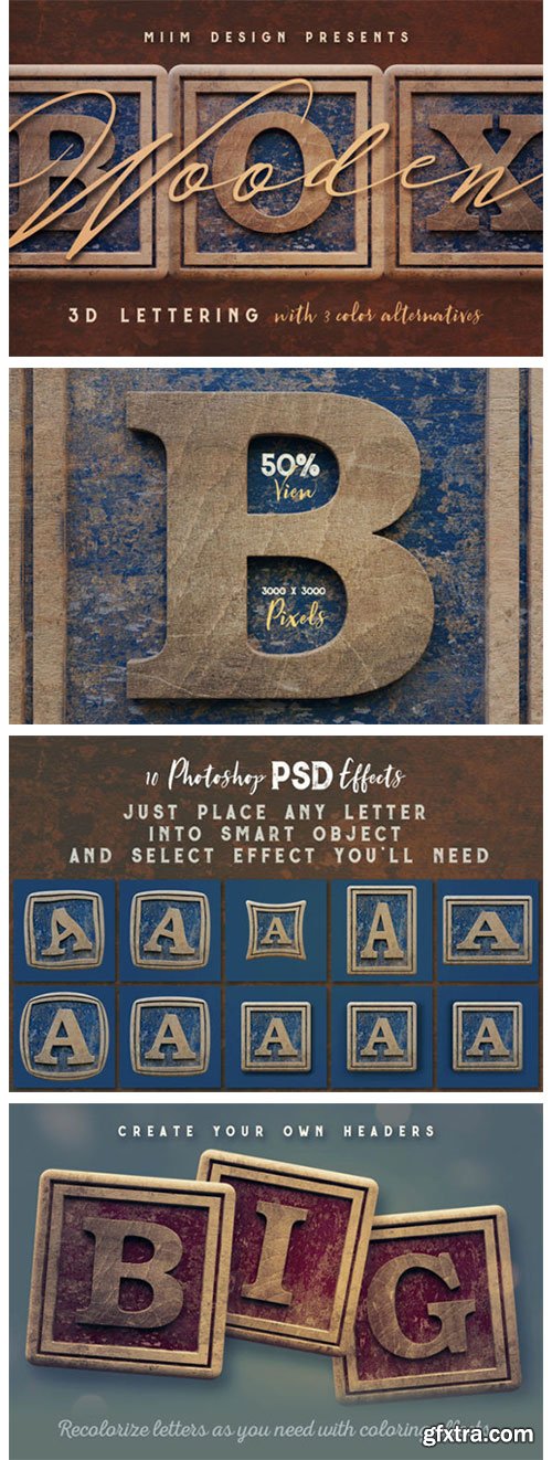 Vintage Wooden Box - 3D Lettering 4188876