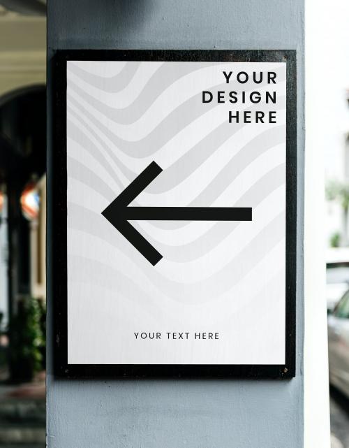 Mockup of a white advertisement signboard - 844176