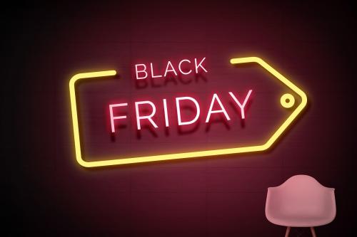 Neon red black friday sign - 894356