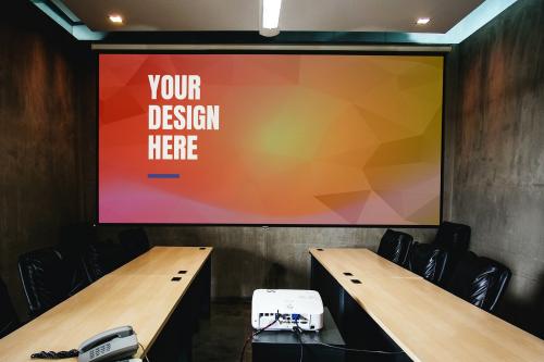 Projector screen mockup in a meeting room - 894864