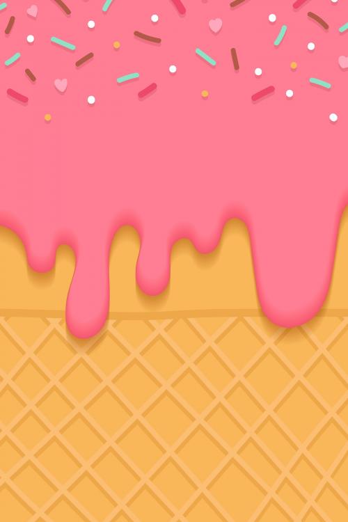 Waffles with strawberry ice cream background vector - 1226197