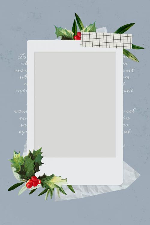 Christmas decorated blank instant photo frame vector - 1226292