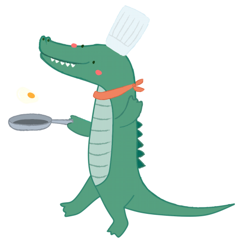 Aquatic cartoon crocodile cooking transparent png - 2053901