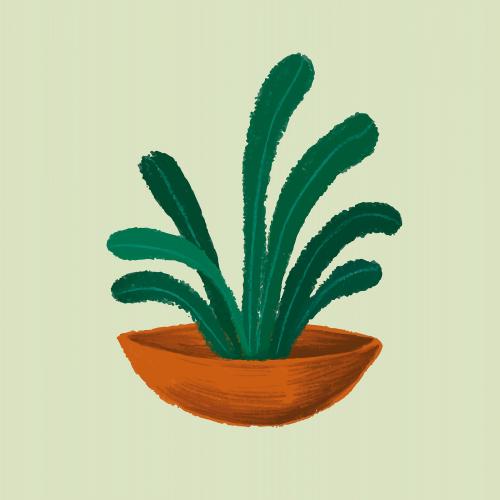 Houseplant in a pot sketch style vector - 1227446