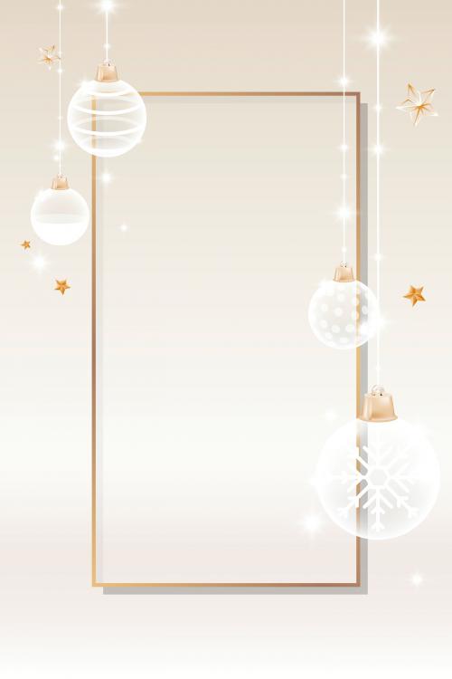 Gold frame with white bauble vector - 1227532