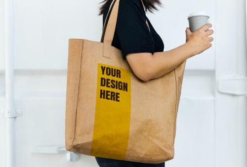 Design space on a blank brown tote bag - 844019