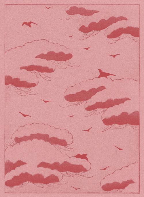Pink cloudy sky design, remix from original painting - 2263697