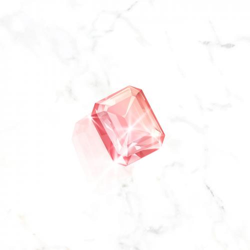 Pink crystal gem design vector - 1228081