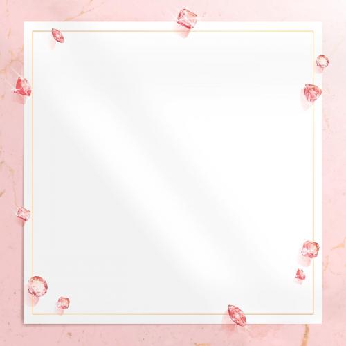 Pink crystal gem design vector - 1228091