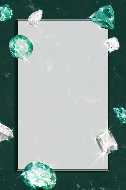 Green crystal gem design vector - 1228100