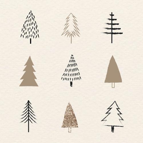 Christmas elements doodle pattern vector - 1228230