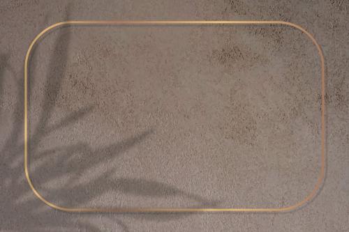 Rectangle gold frame on leaf shadowed brown background vector - 1217784