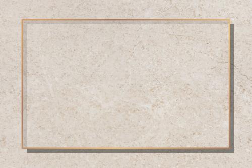gold frame on beige marble background vector - 1221600