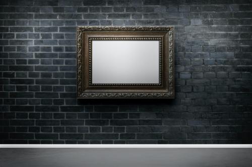 Frame mockup against a brick wall - 586082