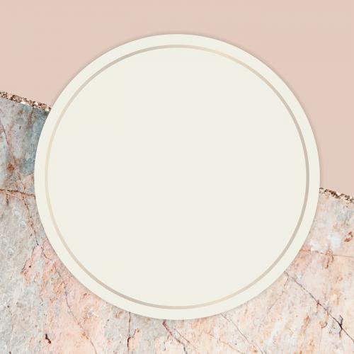 Round frame on marbled background vector - 1222922