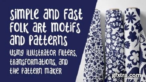 Simple Fast Folk Art Inspired Half Drop Toss Pattern Using Filters, Transformations, & Pattern Maker