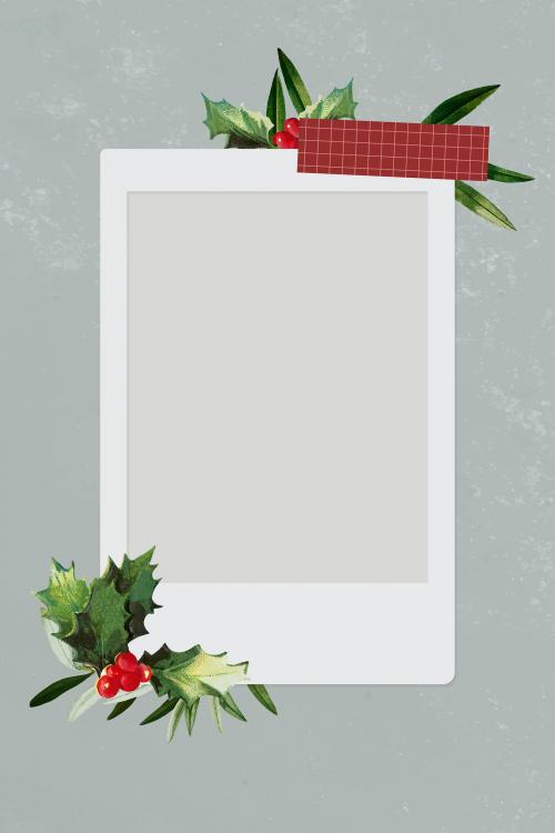 Christmas decorated blank instant photo frame vector - 1226297