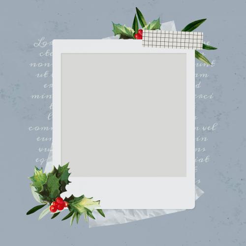 Christmas decorated blank instant photo frame vector - 1226312